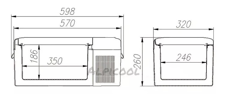 Компрессорный автохолодильник ALPICOOL Сmini15 (15 л.) 12-24-220В